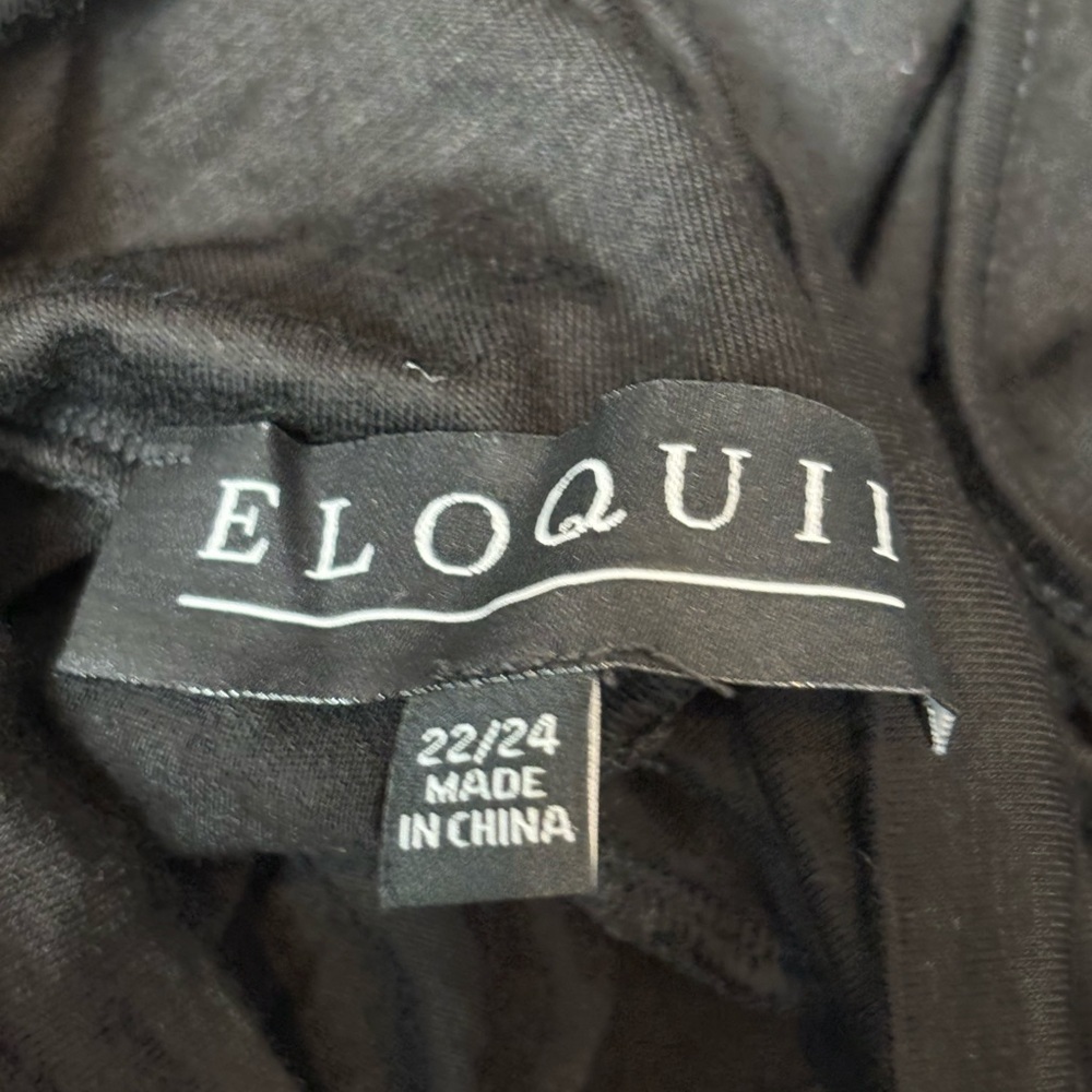 eloquii black long sleeve turtleneck top open cutout back black size 22/24 NWT - Picture 2 of 11